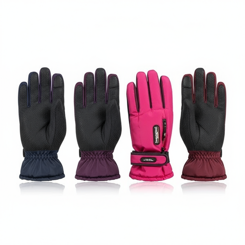 Women's Winter Ski Gloves 2-Pack - Zipper Pocket & Anti-Slip Grip